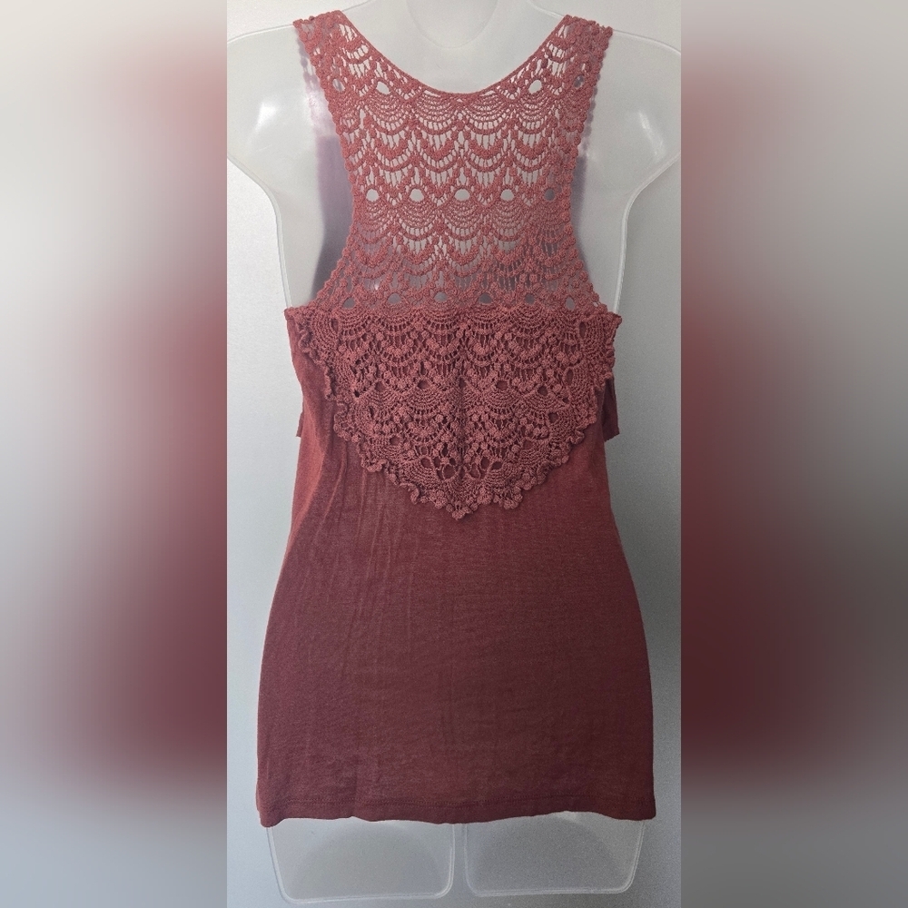 VTG Wet Seal boho tiered tank top in a warm rust/terracotta brown Womens Med - Picture 12 of 12